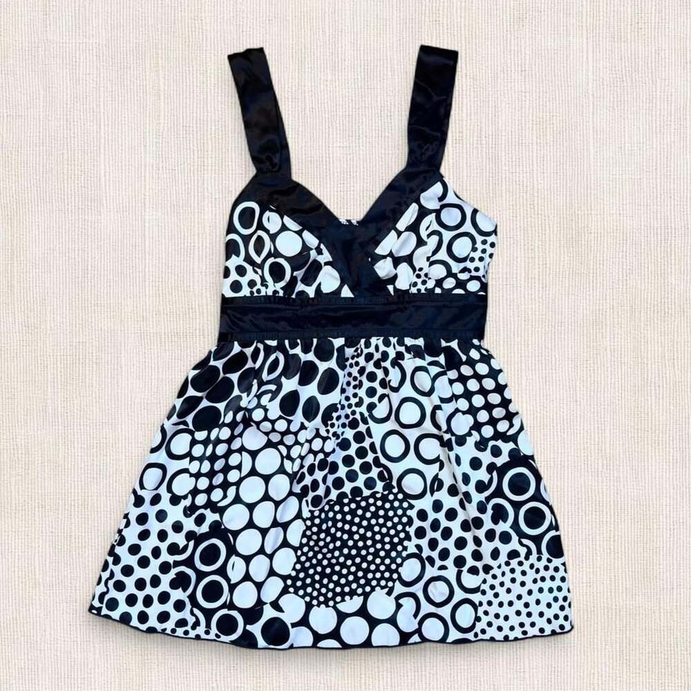 Black and White Polka Dot Babydoll Top
